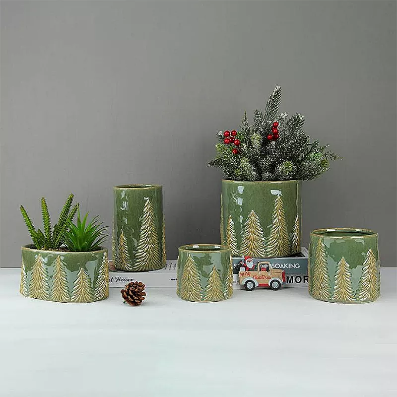 பொறிக்கப்பட்ட கிறிஸ்துமஸ் பைன் குவளை