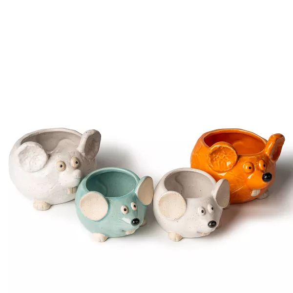 மவுஸ் வடிவ பீங்கான் மெழுகுவர்த்தி வைத்திருப்பவர்கள்