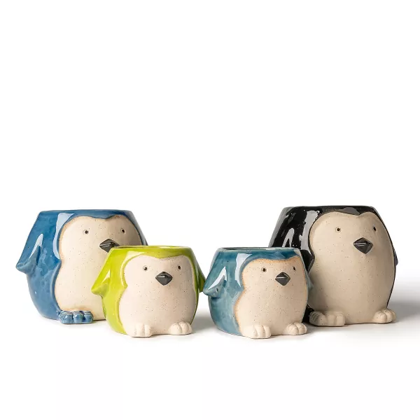 பென்குயின் வடிவ பீங்கான் மெழுகுவர்த்தி வைத்திருப்பவர்கள்