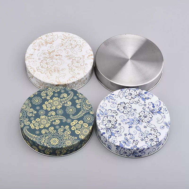 தனிப்பயனாக்கப்பட்ட அச்சு தகரம் மெழுகுவர்த்தி ஜாடி மூடி