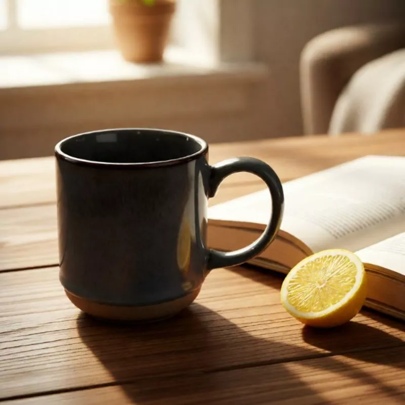 எளிய நவீன பீங்கான் பயணம் சாம்பல் குவளை