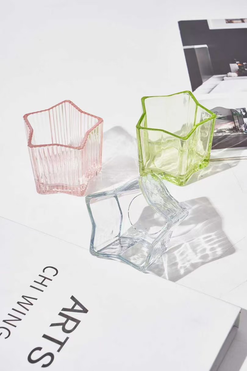 நட்சத்திர வடிவ கண்ணாடி மெழுகுவர்த்தி வைத்திருப்பவர்