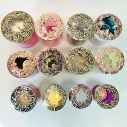 யுனிவர்சல் ஹாலோ இரும்பு மெழுகுவர்த்தி ஜாடி மூடி